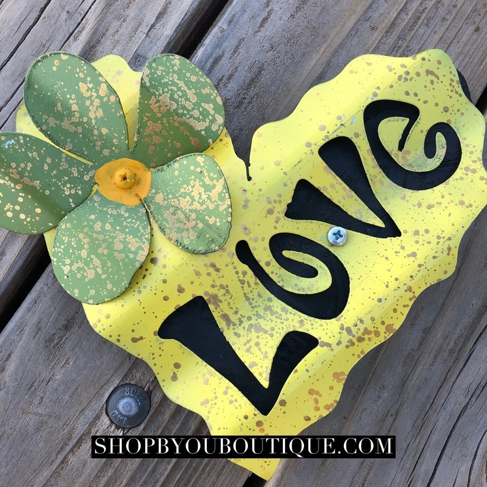 Handmade Love Wood & Tin Heart